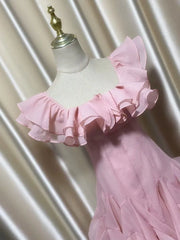 Hnewly Fashion Women Dress Sleeveless Slash Neck Solid Color Lotus Leaf Edge Design Female Party Dresses New Tide