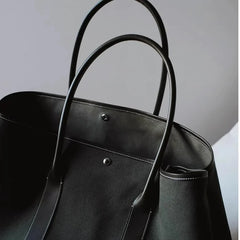 Lunivop Large Capacity Canvas Tote Bag Women's Commuter Shoulder Crossbody Bag Stylish British Style PU Leather Single Strap Handbag