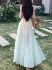 Hnewly Summer Lace Mesh Elegant Spliced Sling Dresses For Woman 2025 Sexy Zipper New Fashion Evening Party Prom Long Dress 2025 Vestido