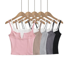 Hnewly y2k clothes crop top women tanks & camis cute top pink korean fashion tops for women fake 2 pieces black halter top Summer