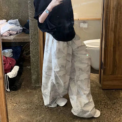 Hnewly Y2K Camouflage Cargo Pants Women Summer Loose Streetwear Thin Sweatpants Korean Baggy Casual Print Wide Leg Joggers Trousers
