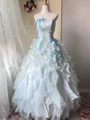 Hnewly Sweet Fairy Japanese Original Lolita Blue Evening Dress Bar Mitzvah Princess Style Birthday Banquet Bow Dresses