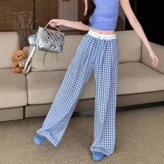 Hnewly Wide Leg Pants Jogger Womens Spring Knitted Aesthetics Pleated Lightweight Softshell Basic Leisure Breathable Detail Trousers OL
