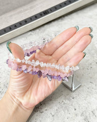 Hnewly Natural Irregular Crystal Bracelet - 5MM-8MM Gemstone Lucky Charm - Unique Handmade Water Crystal Jewelry
