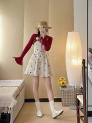 Hnewly French Elegant 2 Piece Dress Sets Women Casual Y2k Mini Dress Floral Even Party Clothing 2000s Vintage Clothing Beach Summer