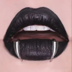 Lunivop 2PCS Stainless Steel Personalised Sharp Teeth Fake Piercing Lip Ring Punk Exaggerated Jewelry for Women Gothic Body Jewelry