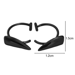 Lunivop 2PCS Stainless Steel Personalised Sharp Teeth Fake Piercing Lip Ring Punk Exaggerated Jewelry for Women Gothic Body Jewelry