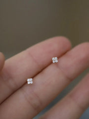 Lunivop Needle Shiny Zircon Stud Earrings Women Style Cute Sweet Jewelry Accessories Simple Fashion Jewelry Accessories