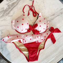 Hnewly New High Waist Fairy Sweet 4-Piece Women's Split Bikini Set - Print Trendy Swimwear Beach Vacation Summer Party Fashion