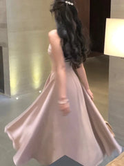 Hnewly DRESS TO IMPRESS Sleeveless A-Line Solid Chic Birthday Prom Dress Summer Fashion Elegant Casual Midi Party Vestidos Female Clothes Robe Mujers