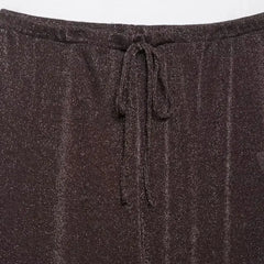 Hnewly Vintage Brown Pants Women Outfit Wide Leg Drawstring Trousers Autumn Lady Elegant Lazy Style