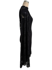 Lunivop New Fashion Wuramerican Temperament Small Stand Collar Split Long Sleeve Dress Sexy Bodycon Short Dresses Y2k Lace Clothes