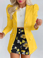 Hnewly Spring Autumn New Printed Suit Set Short Skirt Women's Temperament Slim Tops Coat + Half Mini Skirt Female Office Suit Sets Kirt