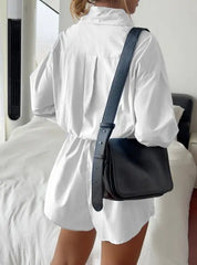 Hnewly Women's Spring and Autumn Casual Button-Up Shirt Jumpsuit Stylish Relaxed-Fit Long Sleeved Short Pants Jumpsuit