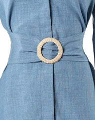 Hnewly Asymmetrical Style for Women Spring Summer Elegant Sexy V-Neck Lantern Sleeve Ruffle Hem Pocket Design Maxi Dress