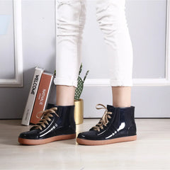 Lunivop Fashionable Low-Top Women's Rain Boots Short Sock-Length Solid Color Lace-Up Waterproof Rubber Shoes Wholesale