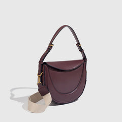 Hnewly Women CrossBody Bag Luxury Designer Smooth Leather Hobo Bag New Style Shoulder Bag with Wide Strap Underarm handbag