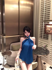 Hnewly Woman Camis Sleeveless Halter Slim Outwear Summer Fashion Solid Sexy Elegant Sweet Tank Tops Female Casual Party