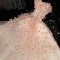 Hnewly Breast light luxury small pink host student art test performance dress
