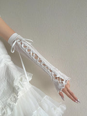 Hnewly New Girl Handmade Bandage Subculture Lace Sleeves Concealer Sunscreen Long Hand Sleeve Lolita Y2k Women Oversleeve