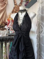 Hnewly 2000s Vintage Y2k Dress Women Bodycon Sexy Y2k Evening Party Dress Sweet Slim Elegant Office Lady One Piece Dress Korean Chic