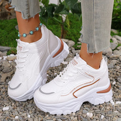 Hnewly Spring and Autumn Elegant Lace Up Round Toe Sports and Leisure Shoes Fashionable and Comfortable A New Type of Women's Shoes