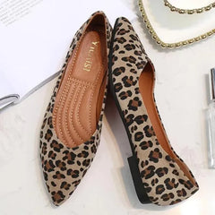 Lunivop Woman Leopard pattern flats soft bottom flock shoes women espadrilles pointed toe ballerina ladies shoes animal prints moccasins