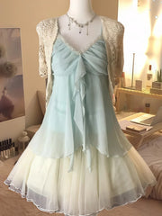 Hnewly Woman Aesthetics Fashion 3 Piece Set Spicy Girls Short Cardigan + Solid Sleeveless Tops + High Waist Y2k Mini Skirt Korean Style