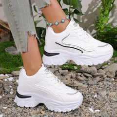 Hnewly Spring and Autumn Elegant Lace Up Round Toe Sports and Leisure Shoes Fashionable and Comfortable A New Type of Women's Shoes