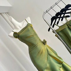 Hnewly Summer Women French Vintage Dress Spaghetti Strap Frocks One-Piece Evening Party Shoujo Gyaru Wedding Prom Gown Robe New