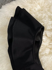 Hnewly Women Black White Ruffled One Shoulder Sleeveless Mini Dress Strapless Mesh Patchwork High Waist A-line Party Dress Vestidos