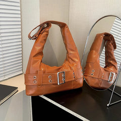 Hnewly Punk Bags For Women Trend Womens Fashion Retro Large Capacity Shoulder Underarm Crossbody Hand Bag Woman Korean Popular