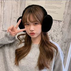 Hnewly Soft Plush Ear Warmer Winter Warm for Women Men Fashion Solid Color Earflap Outdoor Cold Protection EarMuffs Ear Cover