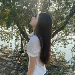 Hnewly Shirts Women Solid Preppy Simple Slim Summer Short Sleeve Chic Folds Leisure Female Korean Style All-match New Design Clothing