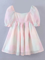 Lunivop Summer super organza fairy princess puff sleeve long-sleeved dress temperament meat-covering medium and long fairy dress