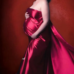 Hnewly 3/6yard Maternity Silky Satin Fabric Posing Pregnancy Shiny Glossy Wrap Tossing Gown Pregnant Woman Wedding Photography Photo