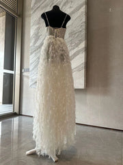 Hnewly Fashion Women Dress Sleeveless V Neck Feather Glitter Splicing Female Summer Party Dresses New Tide