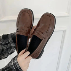 Hnewly FALL OUTFITS Loafers Women jk Uniform Shoes Uwabaki Japanese JK Round Toe Women Girls School Students mary janes Lolita Brown Cosplay Shoes