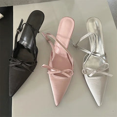 Hnewly Spring Sexy Pointed Toe Buckle Strap Women Pumps Sandals Thin High Heels Party Stripper Dance Mules Ladies Shoes