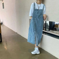 Hnewly rodeo outfits Spring Summer Denim Overall Dress Women Sleeveless Jeans Dresses Fashion Female Solid Slip Casual Loose Spaghetti Strap Dresses