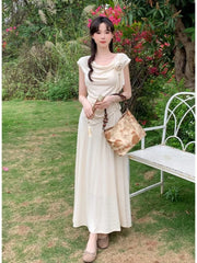 Hnewly Summer New Flowers Korean Fashion Irregular T-Shirt Top Women's French Elegant Pastoral Casual Long Skirt Two Piece Set