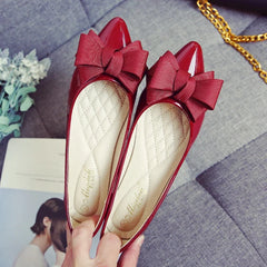 Lunivop Summer Fashion Women's Flat Shoes Red Woman Flats Casual Loafers Soft Slip On Bow-knot Pointed Toe Daily Flat Big Size 43
