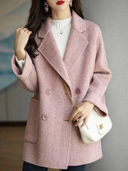 Hnewly Wool Coat Elegance Coats and Jackets Women New In Autumn Winter Jacket Women Korean Style Long Sleeve Office Lady Trench Coat