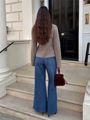 Hnewly Casual Knit O-neck Sweater Women All-matching Solid Single Breasted Pockets Long Sleeve Sweaters Autumn Fashion Lady Coat