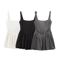 Hnewly Fashion Solid Sling Mini Dress For Women Square Collar Sleeveless Backless Evening Party Short Dresses Female Club Chic