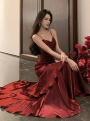 Hnewly Women's Summer Ruffles Birthday Party Dress Sexy Spaghetti Strap Sleeveless Evening Dresses Female Slim Prom Vestidos Long Robe