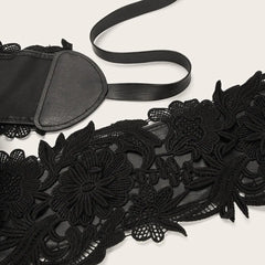 Hnewly Boho Style Vintage Lace Girdle Wide Self Tie Waist Band Wrap Around Soft Lace Belt for Dresses