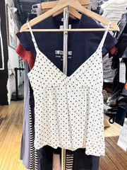 Hnewly Polka Dot White Tank Top for Woman Summer Sexy V-neck Backless Cotton Camisole Female Casual All-match Slim Vest Sweet Tops New