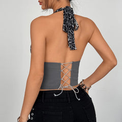 Hnewly sexy V-neck halter Corset Strapless Korean Camis Tank Top Fashion Off Shoulder Summer Women Clothing