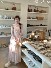 Hnewly Casual Elegant Floral Dress Women Korean Fashion Clothing Outwear Beach Style Strap Dress Even Party Sleeveless Bodycon Summer